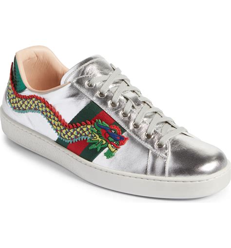 gucci ace dragon sneaker men size 4|gucci silver dragon embroidery.